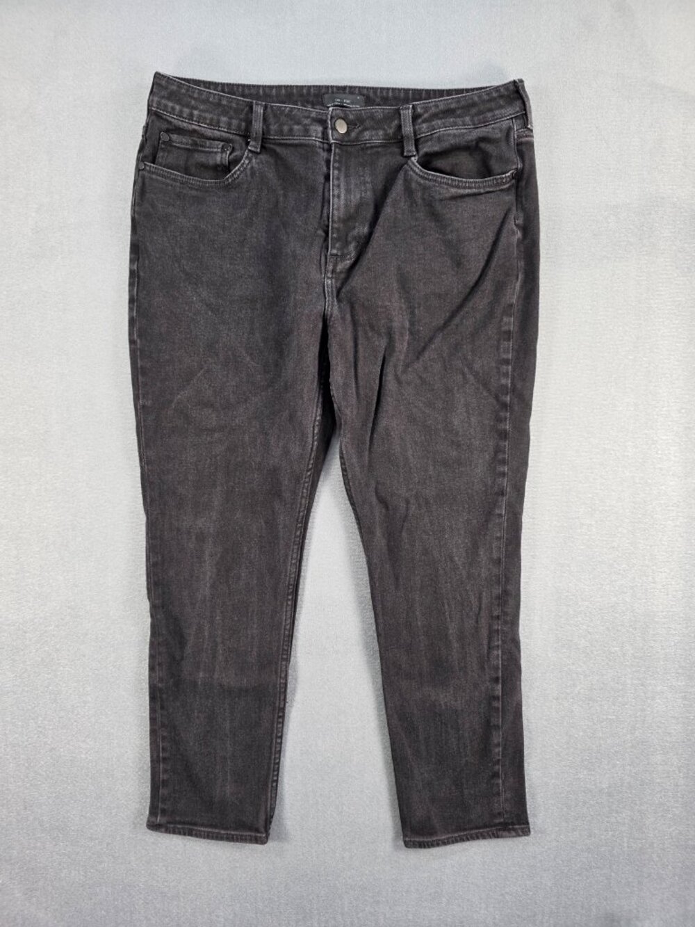 Oak + Fort Womens Jeans Black Wash High Rise Straight Leg Size 32